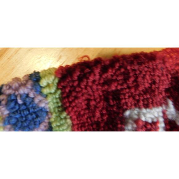 Christmas Snowman Stocking Handmade Wool Needlepoint by Jabara Vintage - Picture 8 of 11